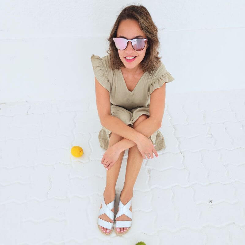 Strand-Espadrille in Silber